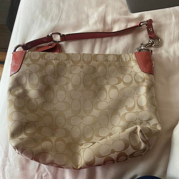 COACH x POPPY - RARE XL Peach Flower Tote and Wallet SET - Picture 3 of 8